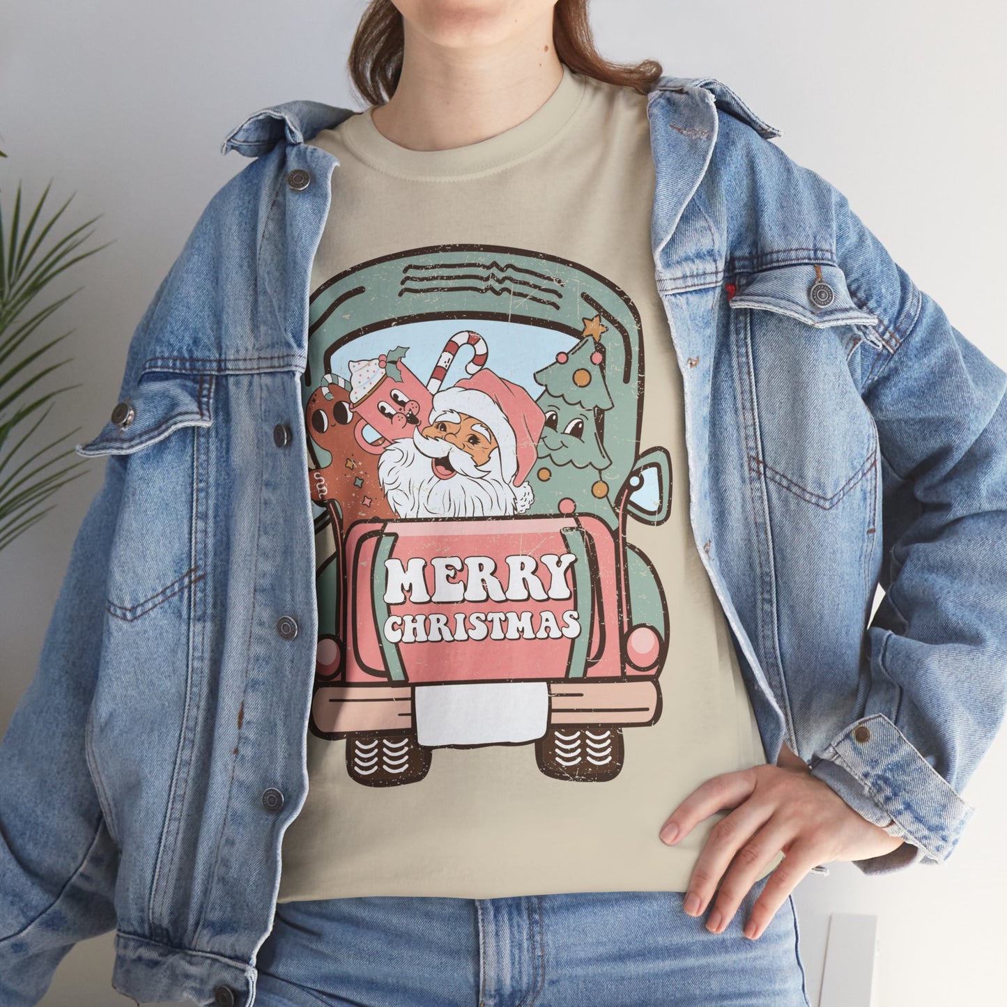 Merry Christmas Graphic Tee - Festive Unisex Heavy Cotton T-Shirt