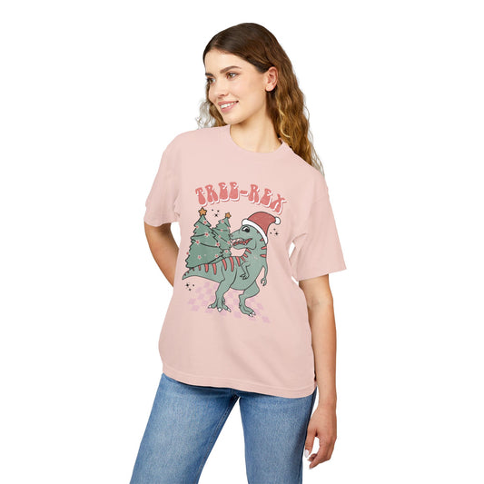 Free-Rex Christmas Unisex Urban Heavy Tee - Fun Holiday Graphic T-Shirt